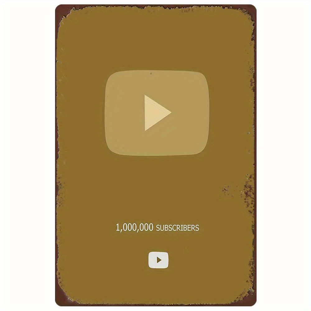 Retro Metal Sign 2D Flat YouTu - Office Youtuber review and price