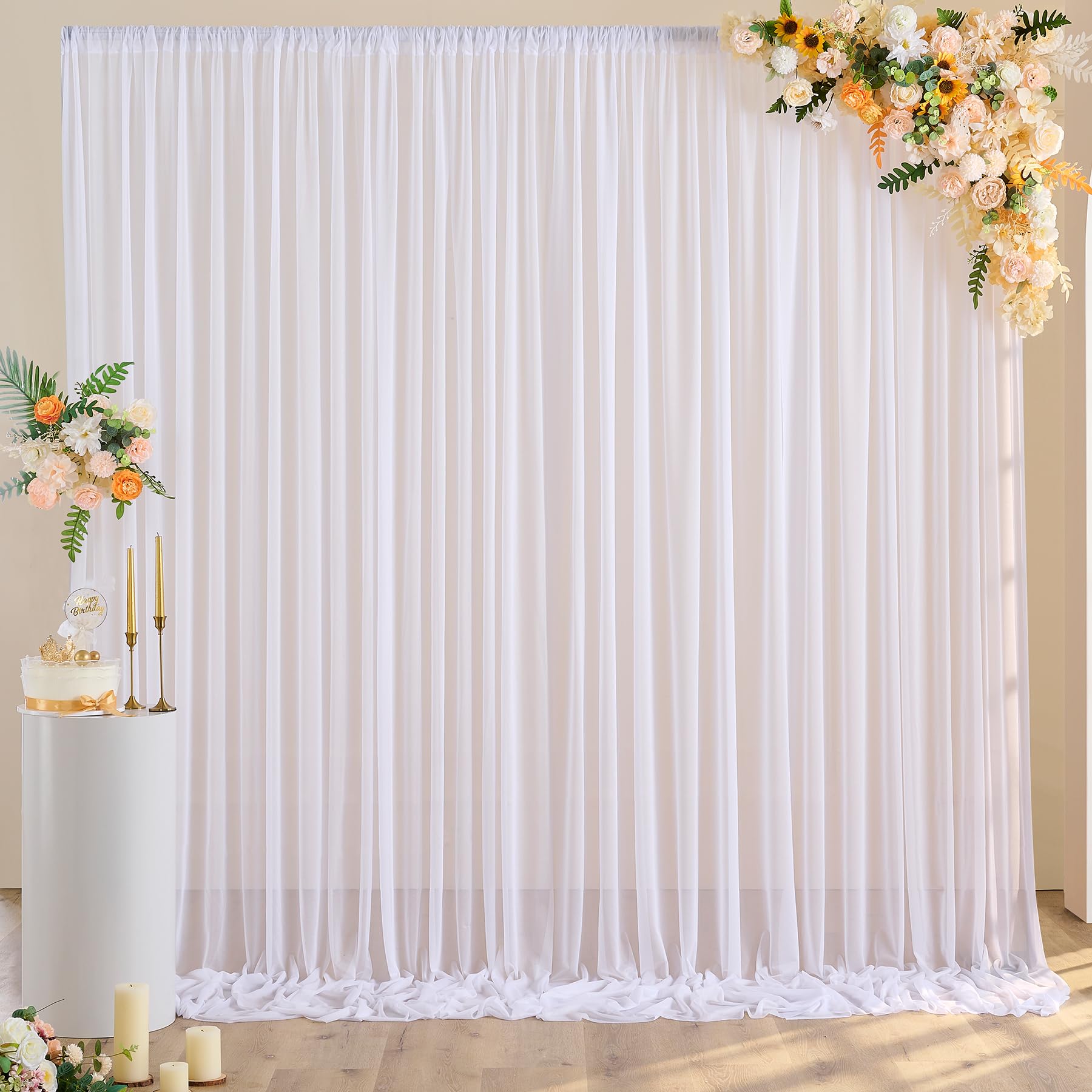 5FT×10FT Chiffon Backdrop Curt - Office Tech Background review and price