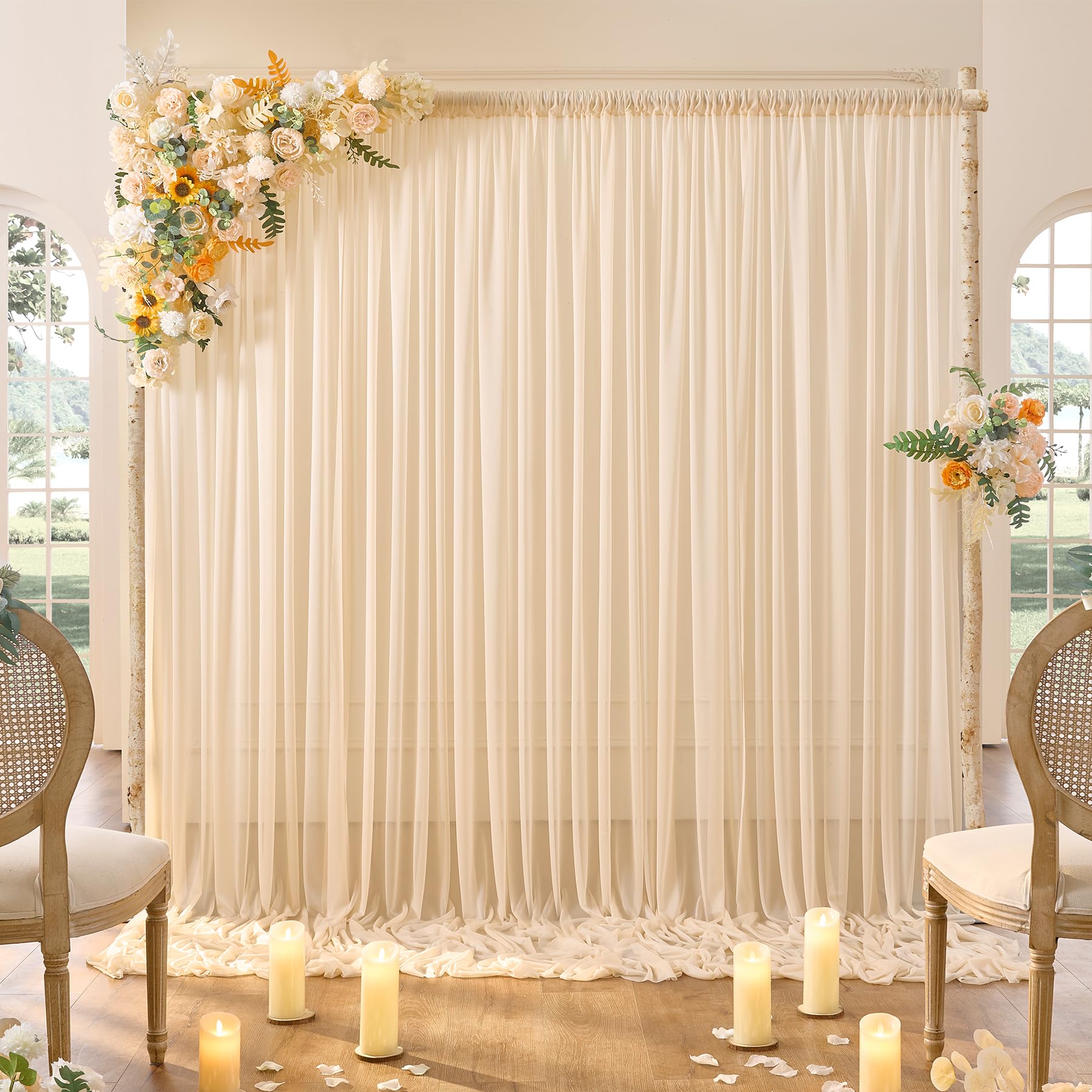 5FT×10FT Chiffon Backdrop Curt - Office Tech Background review and price