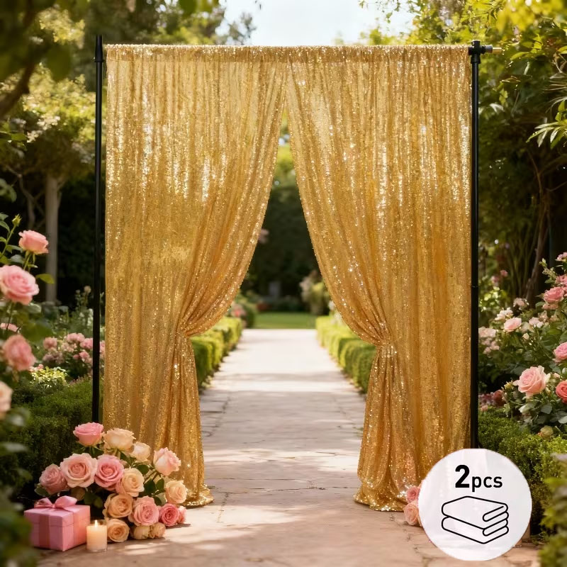 2 Panels Sequin Backdrop Curta - Office Tech Background review and price